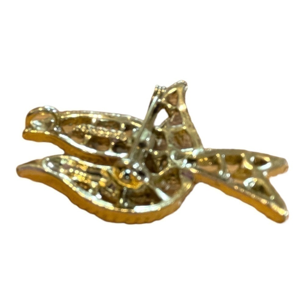 Bird pin, gold tone, pristine condition, designed to be worn as a pendant or pin - Picture 3 of 4
